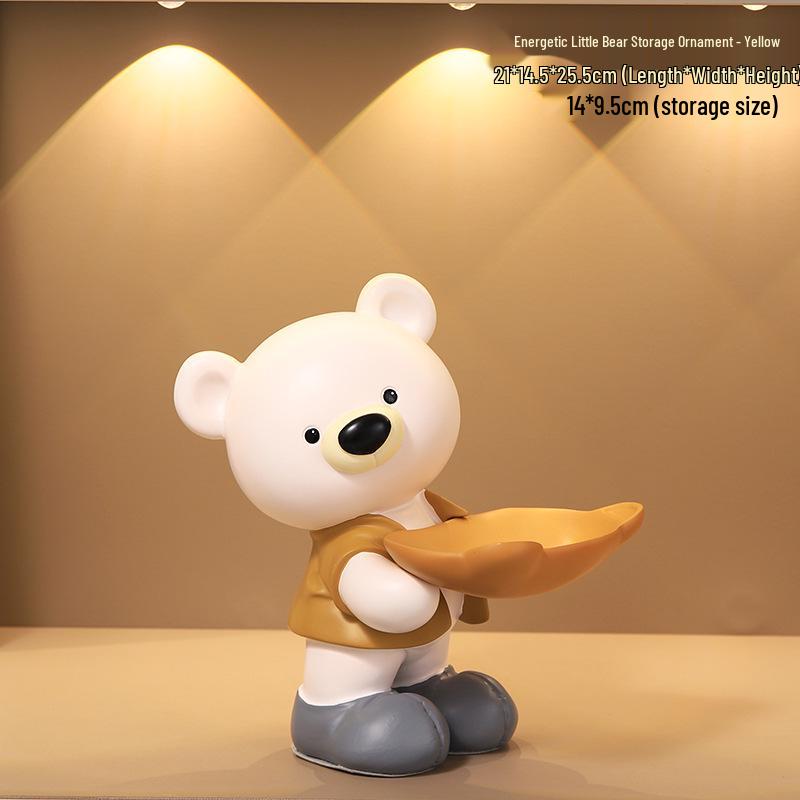 Adorable Bear Resin Decoration for Entryway Key Storage