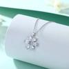 Ladies 925 Sterling Silver Flower Necklace Women's Premium Sense Oval Zircon Petal Pendant Clavicle Chain