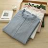 Japanese Style Women's Long Sleeve Lace Collar Shirt: Double Layer Cotton Gauze Loose Blouse