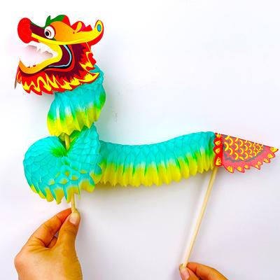 Diy papír Dragon řemeslný materiál Čínský rok Diy Dragon Dekor Čínský dračí tanec Trojrozměrná vytahovací květina