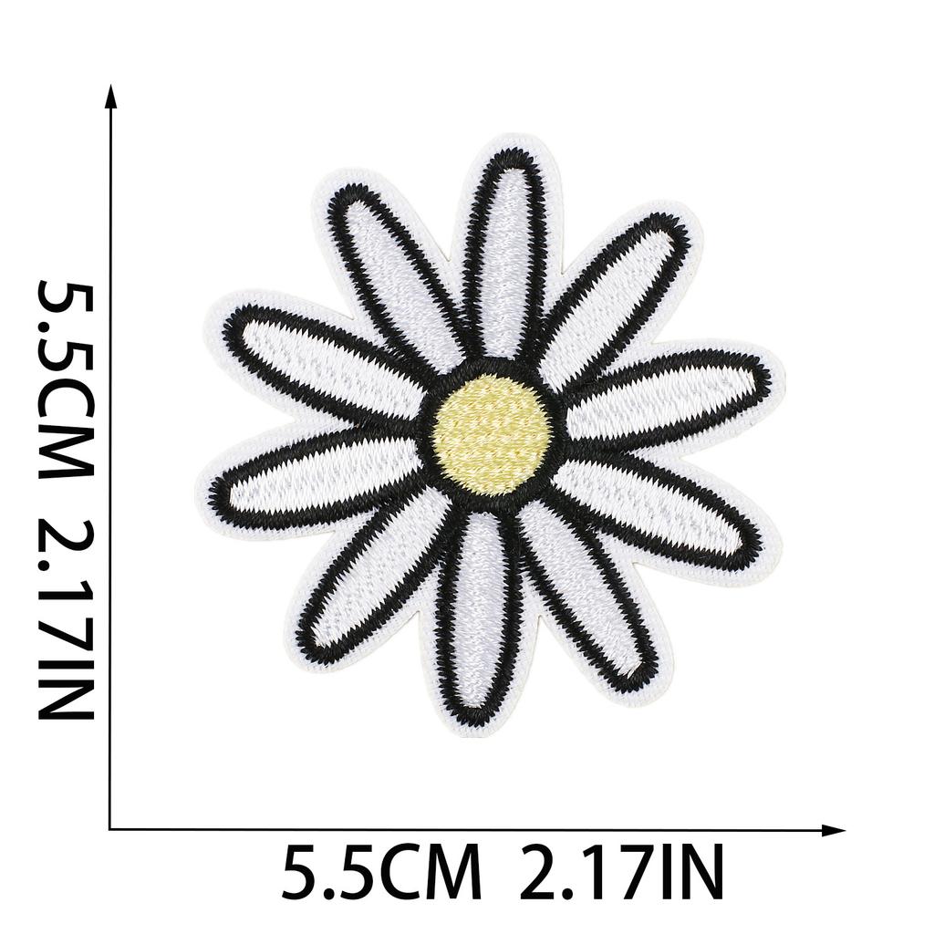 New Flower Embroidery Cloth Sticker Set, Clothes Decoration Patch Sticker, Cartoon Chrysanthemum Heat Transfer Embroidery Sticker