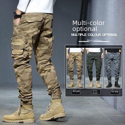 Men's Autumn Camouflage Workwear Trousers - Youth Style, Casual, and Trendy with Loose Cuffs and Tapered Fit