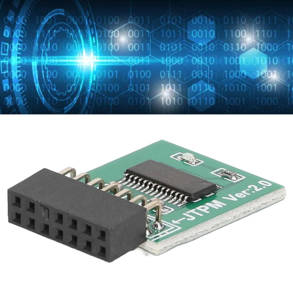 TPM 2.0 Module Strong Encryption 14 Pin LPC Interface TPM Module Board for Win11 Green TPM 2.0 Module