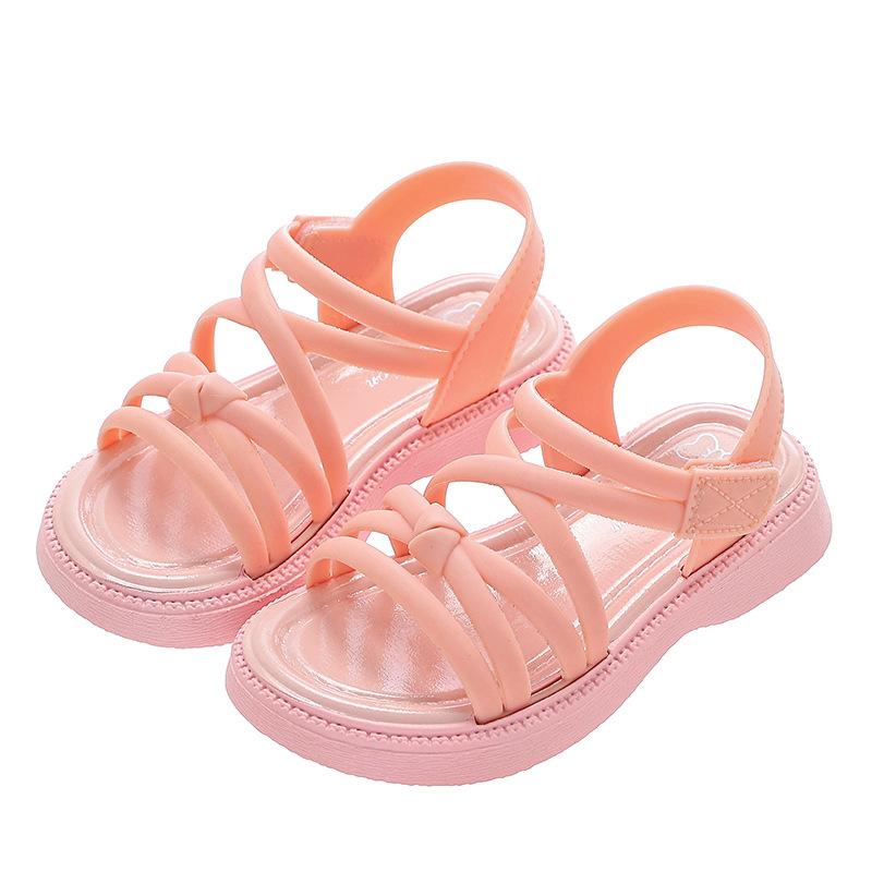 New summer slippers girls cool soft sole non-slip comfortable fashion Roman style middle and older children sandals