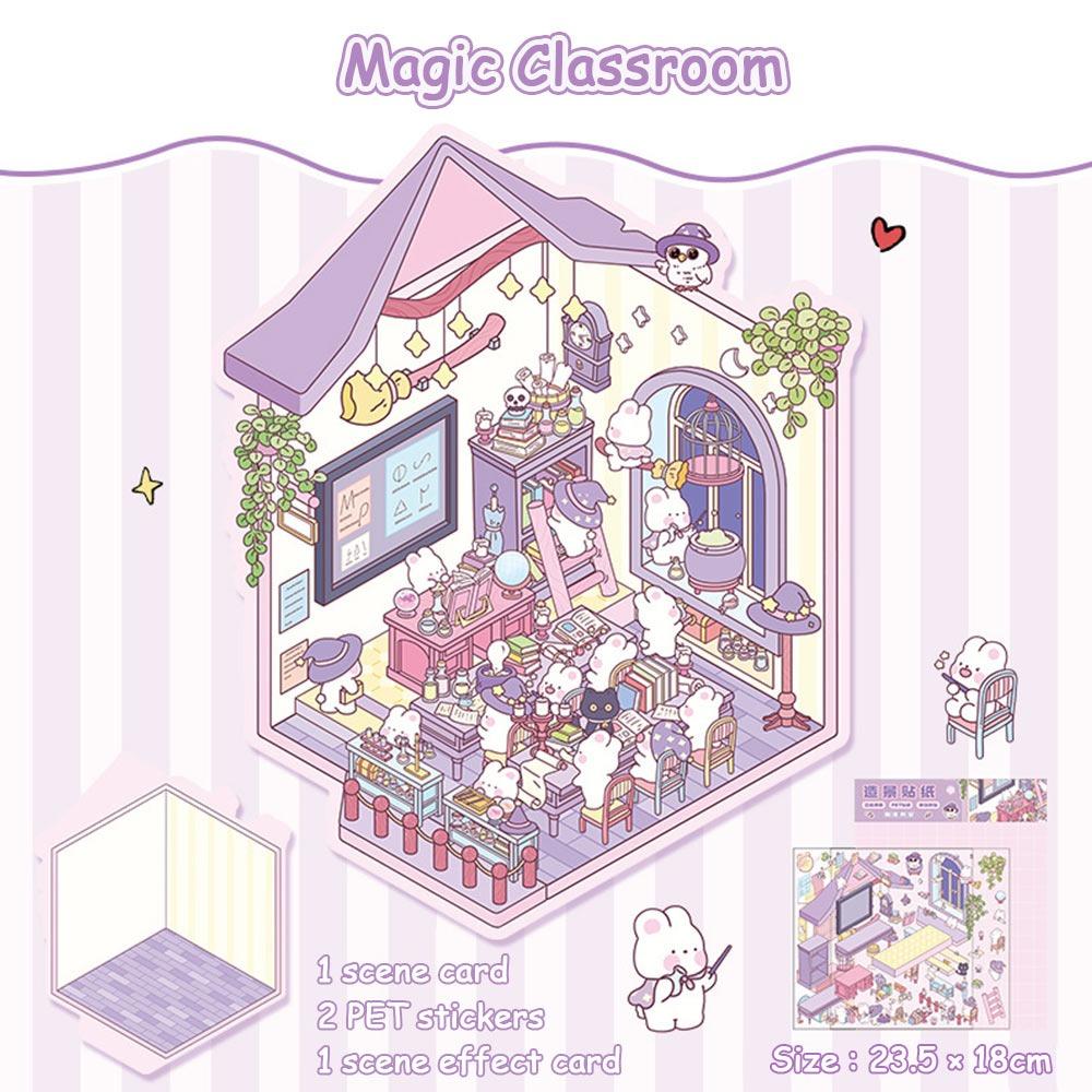 3D Miniature Scene 3D Stickers DIY Visual Stacking Sticker Gifts Hand Account Stickers