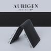 AURIGEN Bifold Wallet, Italian Cowhide Leather, Handcrafted by Kobe Artisans, Genuine Leather, 2cm Thick, Ultra-Slim Design, Mini Wallet with Coin