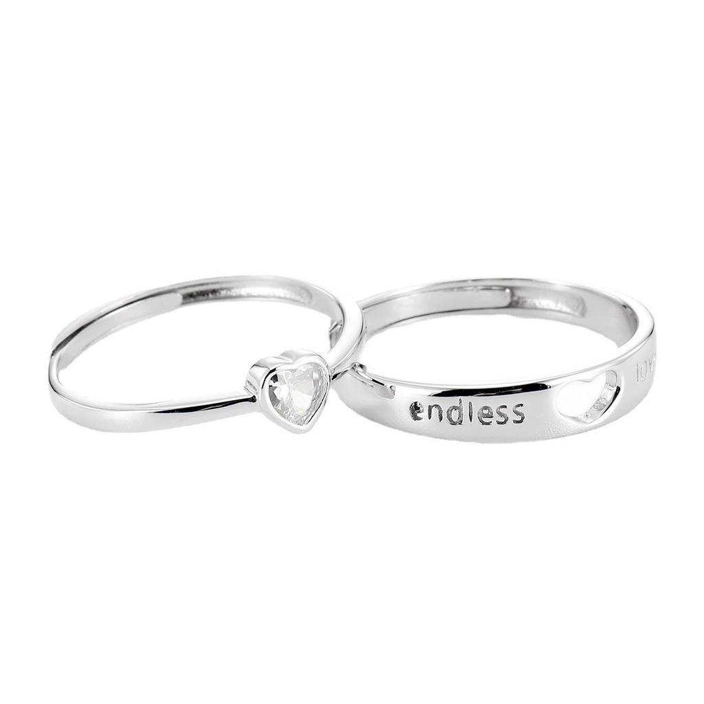 Adjustable Matching Heart Couple Rings for Men and Women - Unique Design