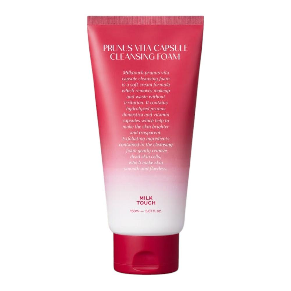 Milk Touch Prunus Domestica Vita Capsule Cleansing Foam Deep Pore Facial Cleanser 150ml
