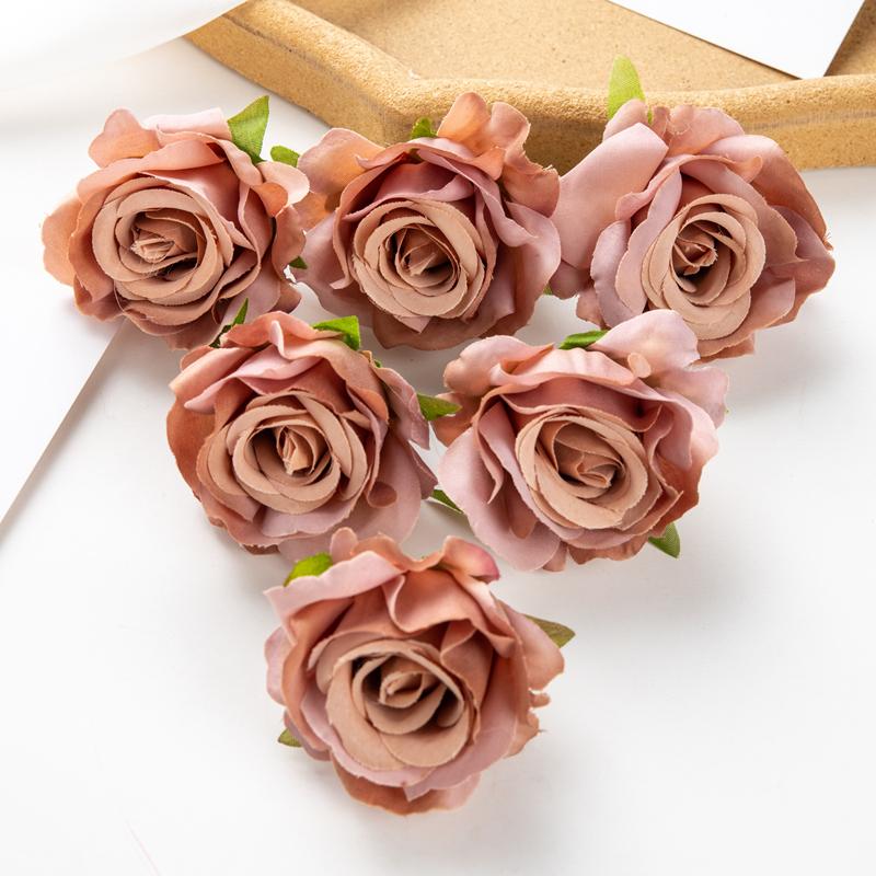 10/50Pcs Silk Roses Scrapbook Wedding Garden Home Party Decor Christmas Wreaths Accessories Candy Box Artificial Flowers Cheap
