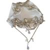French Court Style Chiffon Water Drop Necklace - Elegant Beaded Clavicle Chain for Brides 2026