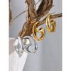 Yhpup New Design Stainless Steel Geometric Hollow Minimalist Earrings Women Golden Metal Waterproof Trendy Stylish Jewelry Gift