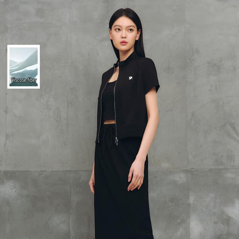 

SanCai 2026 Summer Short Sleeve Stand Collar Cardigan Jacket S