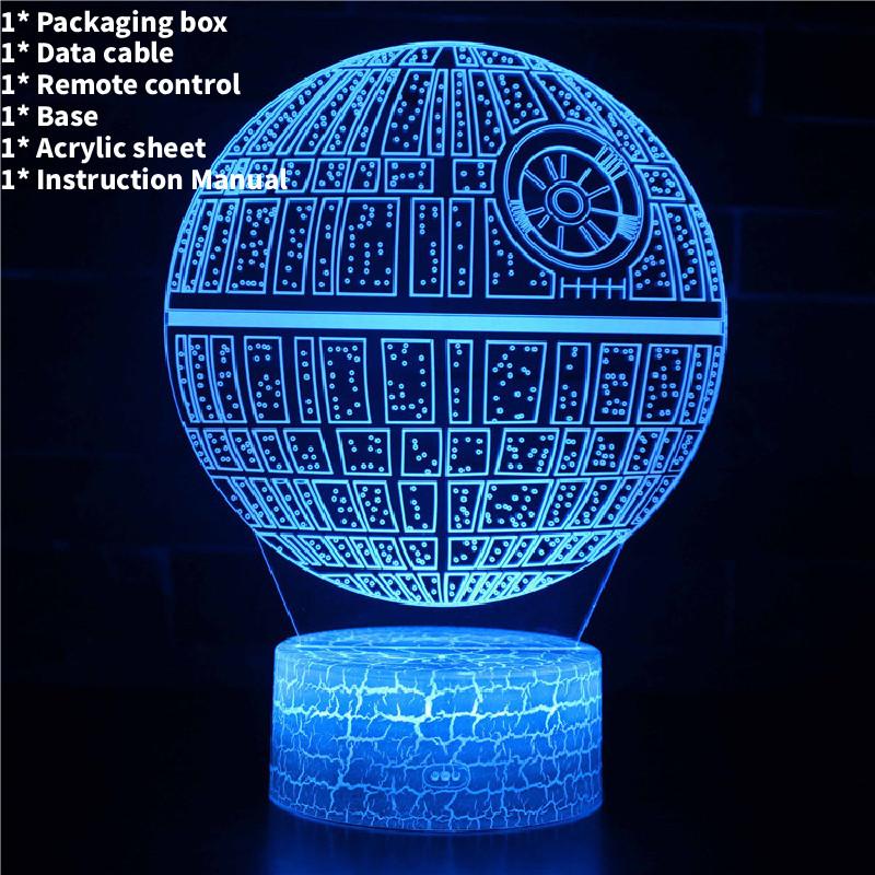 Death Millennium Falcon 3d Led Night Lamp Bedroom Decoration Lamp