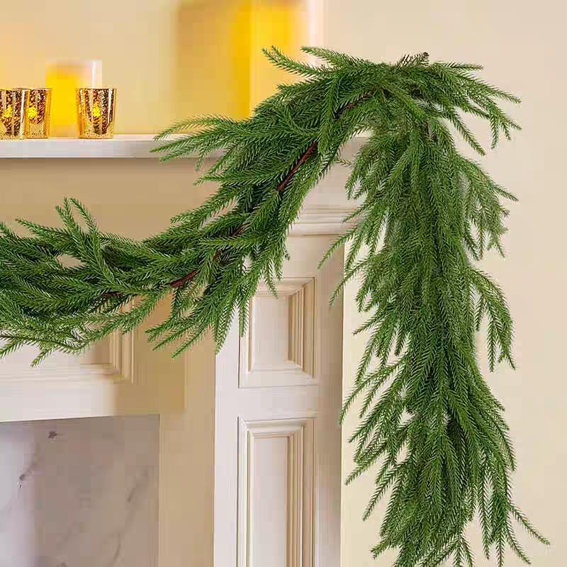5/30x Real Touch Artificial Norfolk Pine Branches Faux Cedar Stems DIY Garland Christmas Tree Easter Home Green Pine Decoration