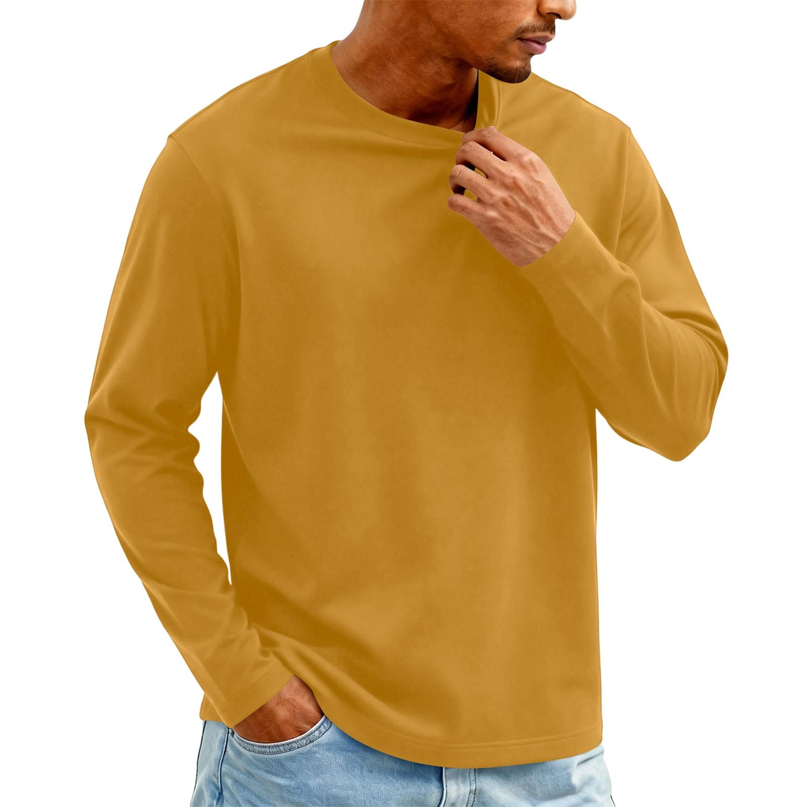 

Men s Knit -Neck Long Sleeve T-Shirt | Fashion Casual Pullover For Daily & Weekend Wear XL жовтий