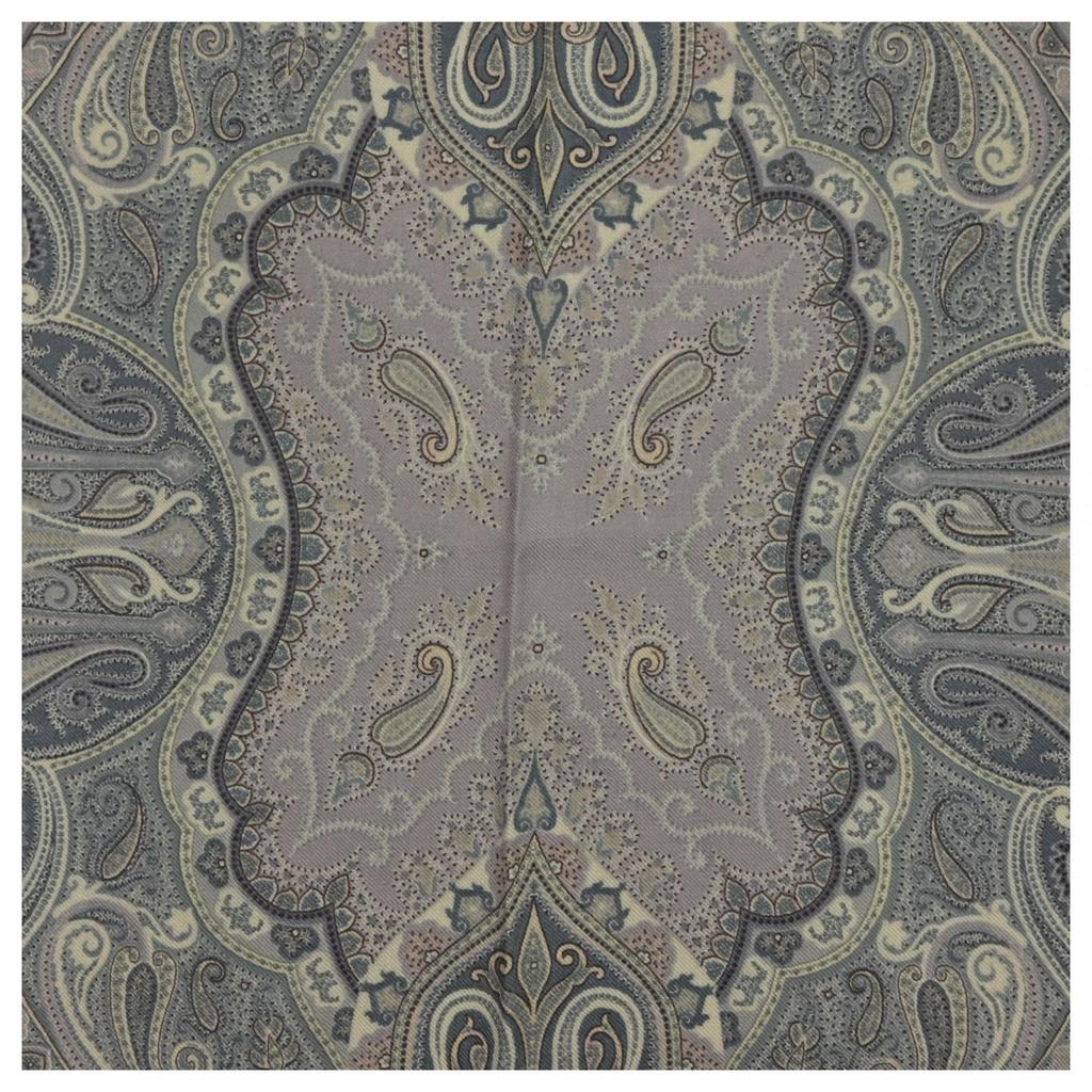 Auth ETRO Paisley Pattern Wool Silk Stole Se4403ef