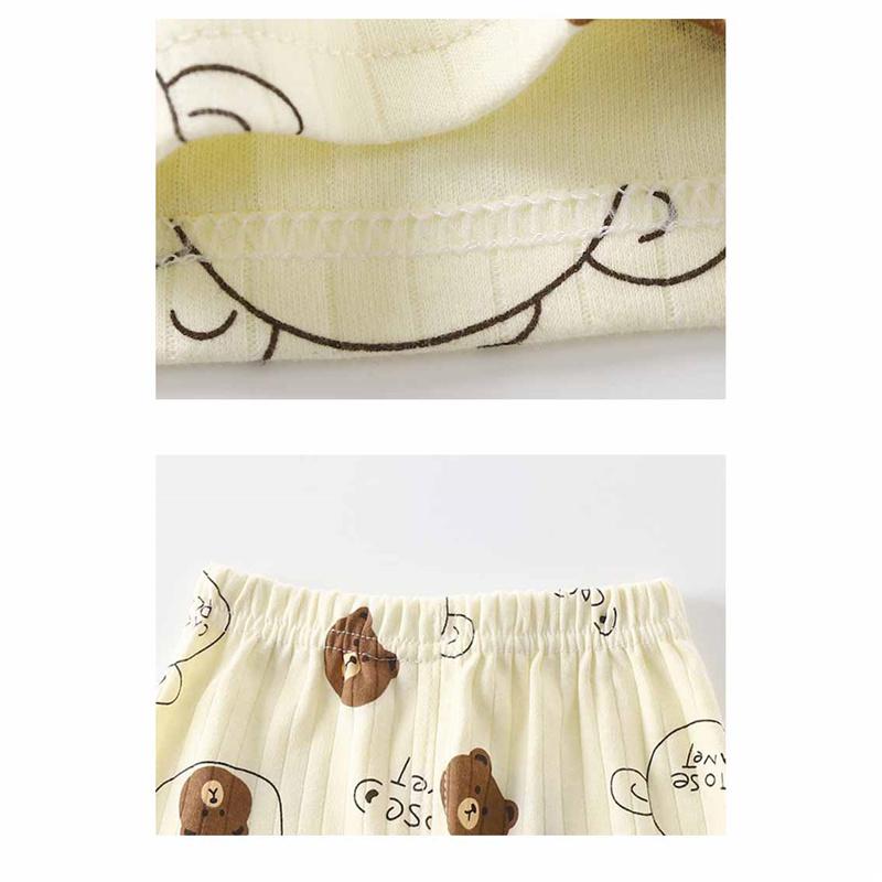 100% Baumwolle Kinder Unterwäsche Set Langarm Thermopyjama für Jungen & Mädchen Baby Loungewear Herbst/Frühling Nachtwäsche (2-8J)