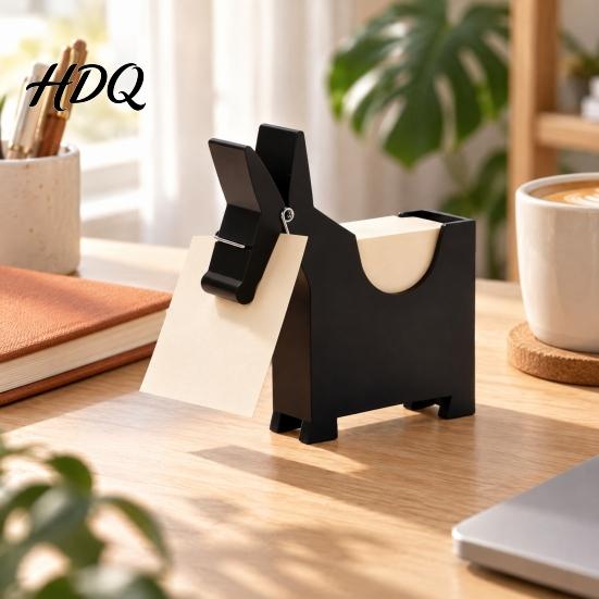 Office Desk Organizer Mule Shape Sticky Note Holder Memo Pad Cards Organizer Plastic Photo Holder Stable Dispenser for Home Desktop Storage