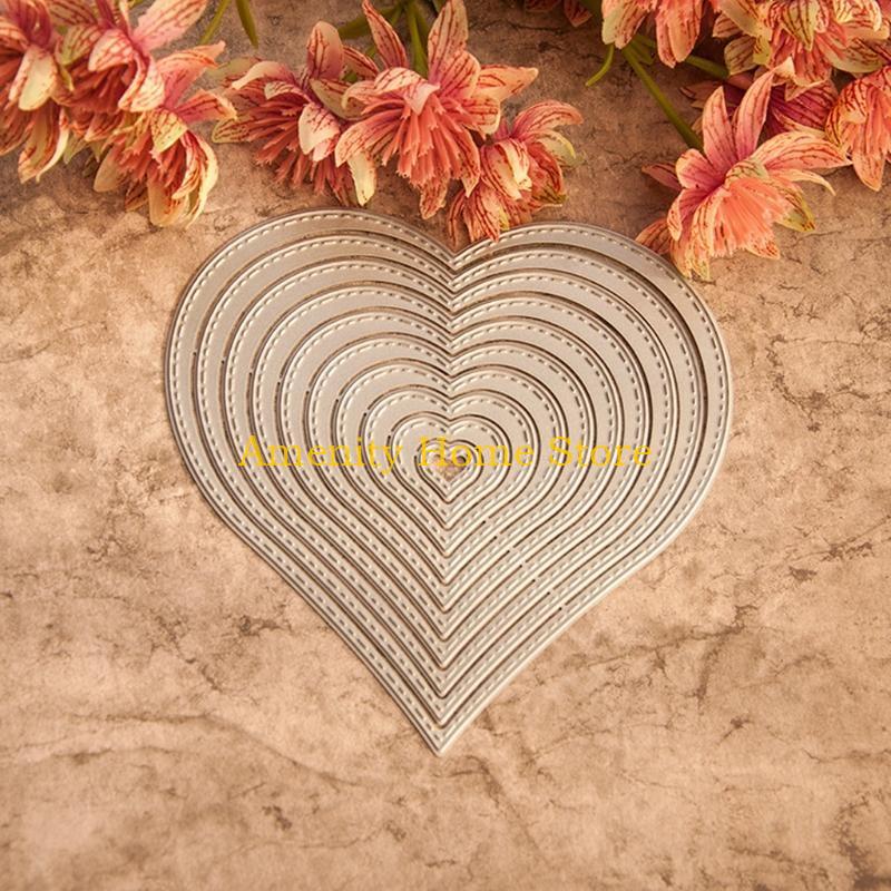 F26C Heart Cutting Dies Stencil DIY Scrapbooking Embossing Album Paper Card Crafts