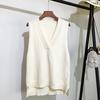 V-neck Knitted Vest Women's Sweater Autumn and Winter New Korean Loose Wild Sweater Vest Sleeveless Sweater