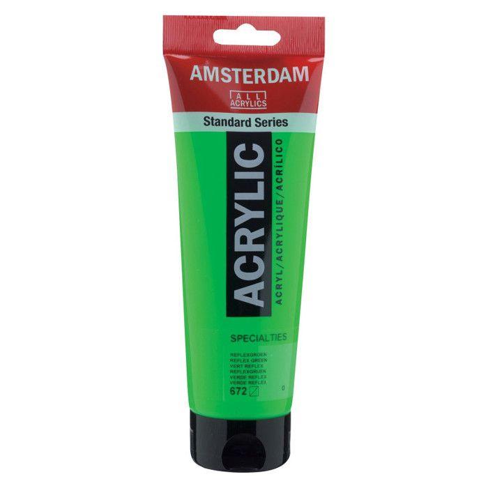 Acrylic Paint In Tube - Reflex Green - 672 - Amsterdam - 250ml