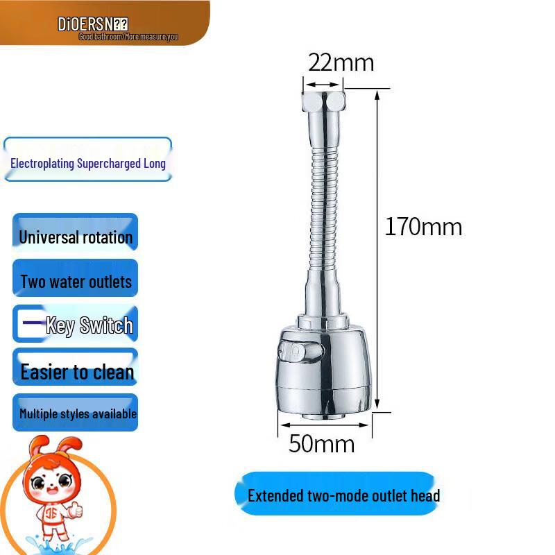 

Universal Kitchen Faucet with Pressurized Rotating Spray