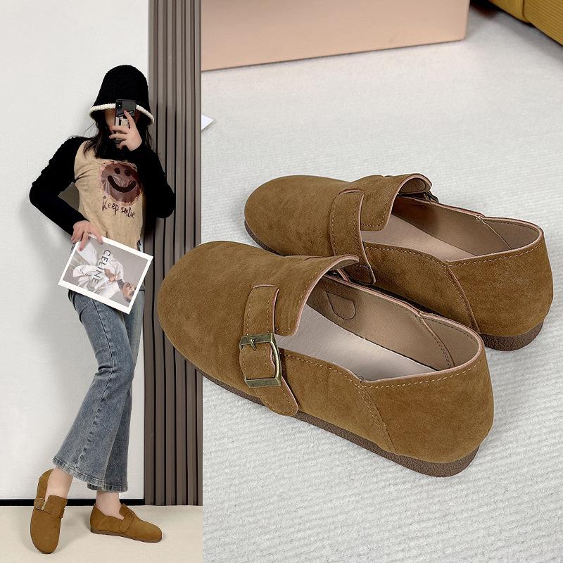 

Women s flat-soled single shoes Doudou shoes soft-soled lazy one-pedal women s shoes 35 хакі