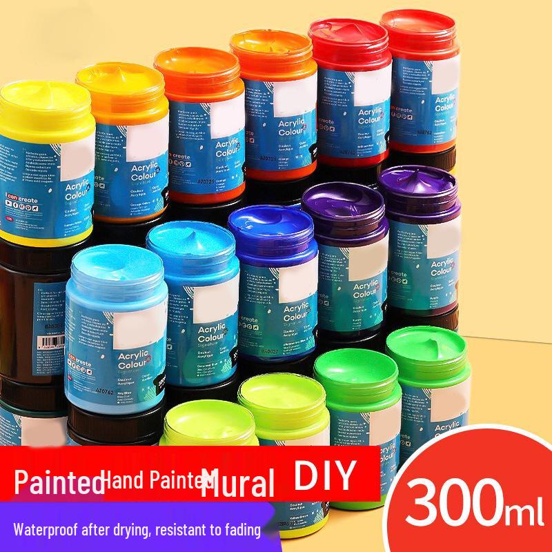 24-Color Acrylic Paint Set: Waterproof, 300ml Cans for Wall, Clothing & Shoes DIY Projects