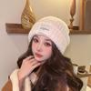 New Warm Hat for Women In Autumn and Winter  Thick Knitted Wool Hat for Women  Versatile Big Head Circumference Ins Trendy Face Small Knitted Hat