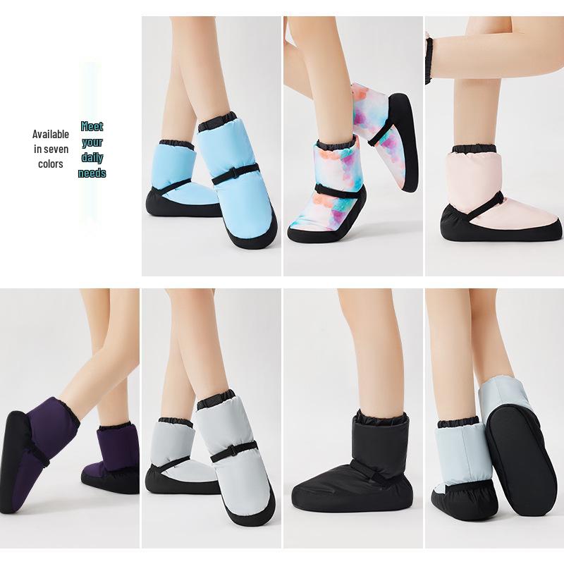 Women's Ballet Warm-up Boots - Soft Sole, Cotton, Fleece-Lined, Winter Dance Practice Shoes for Adults and Kids