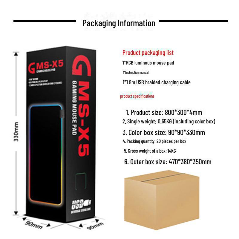 RGB-Gaming-Schreibtischunterlage – Übergroßes leuchtendes Mauspad für Jungen und das Büro