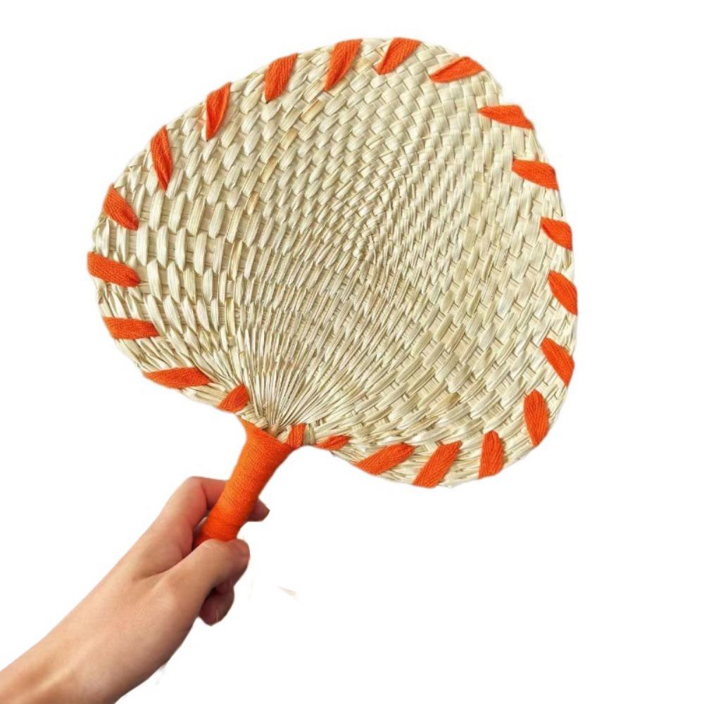 Ethnic style Straw Hand-woven Fan vintage Straw Woven Fans Pure Summer Cooling Fan  Beach