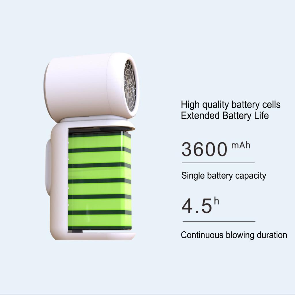 Portable USB Mini Fan Handheld Air Cooler 3000mAh Rechargeable For Outdoor Travel Camping Commute