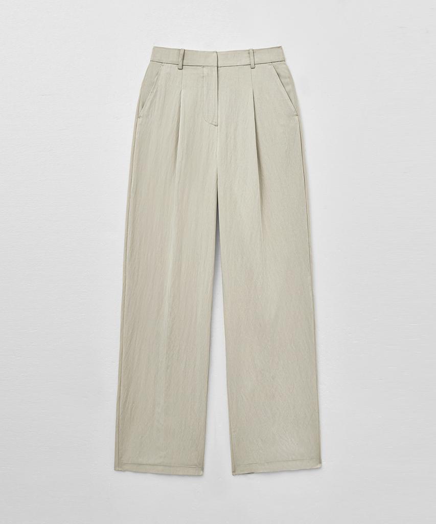 MONGDOL Nylon One-Tuck Wide Slacks Beige Mdpt025Nybeige