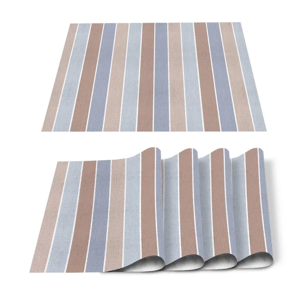 1PC Black White Stripes Pattern Table Mat Kitchen Decoration Placemat   For Wedding Dining Accessories