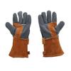 1 Pair of Heat Resistant Gloves  proof Flame Retardant Non Scalding Leather for BBQ Grill