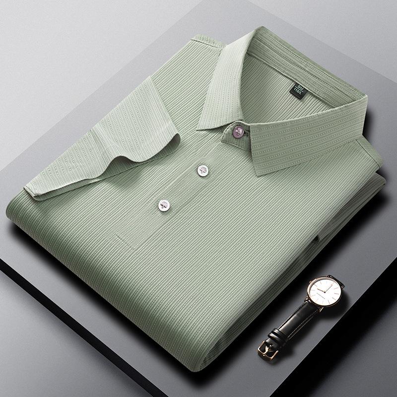 Klasické bezešvé tričko s krátkým rukávem pánské, chladivý top s klopou, polo tričko s polovičním rukávem