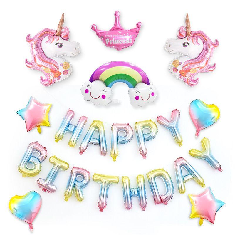 Unicorn Birthday Balloon Set: Decorations for a Child's First Birthday Party