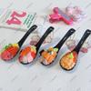 Japanese Sashimi Rice Spoon Gashapon Capsule Toy Miniature Box Food Bag Charm Keychain Simulation Seafood Pendant Decor Gifts