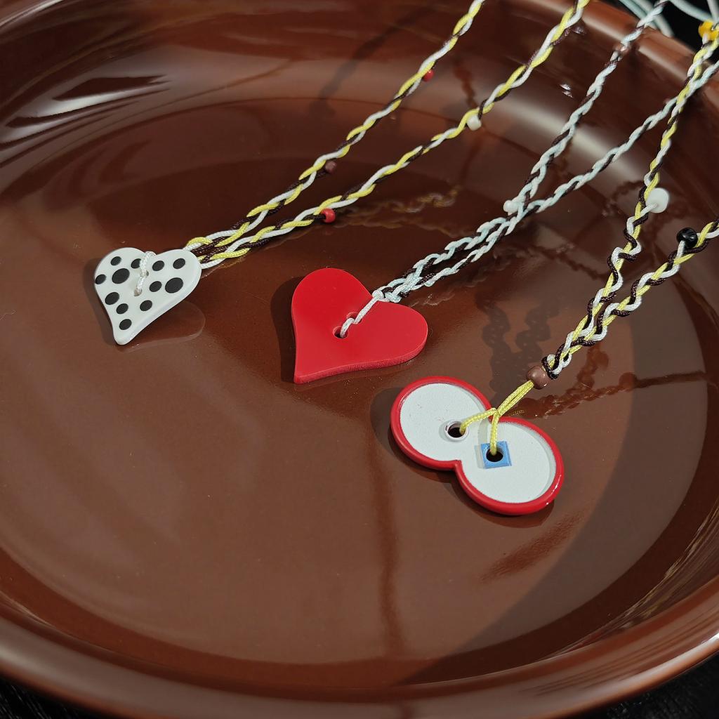 Cartoon Cute Apple Love Woven Necklace Niche Design Sense Fashion Simple Long Sweater Chain