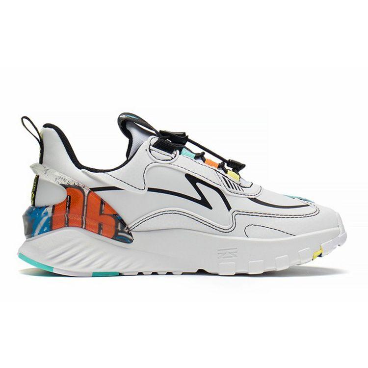 Li Ning Flash Support Stability Casual Sports Shoes Kids Sneakers White Black YKCS104-13