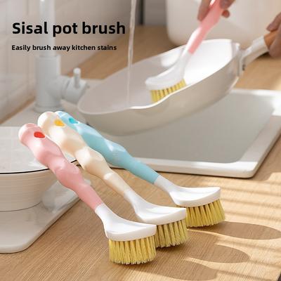 Pot Scrub Brush Multifunctional Dish Bowl Kitchen Cleaning Brush Plastic Candy Color Dishwashing Brush