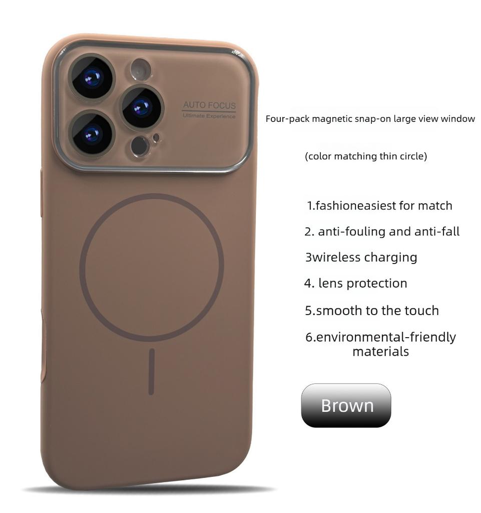 Compatible with IPhone 17, Large Window Liquid Silicone Full Coverage, Apple 16 Thin Circle Magnetic Charging Protective Case