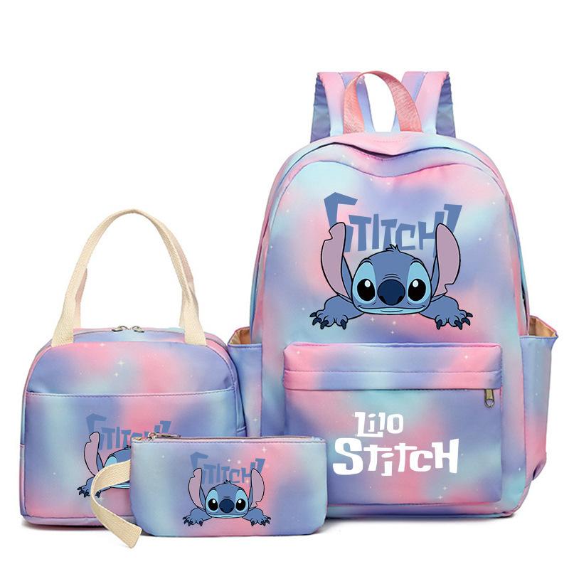 Cartoon Animation Schoolbag Large Capacity Primary And Secondary School Students Backpack Meal Bag Pencil Bag Three-Piece Set