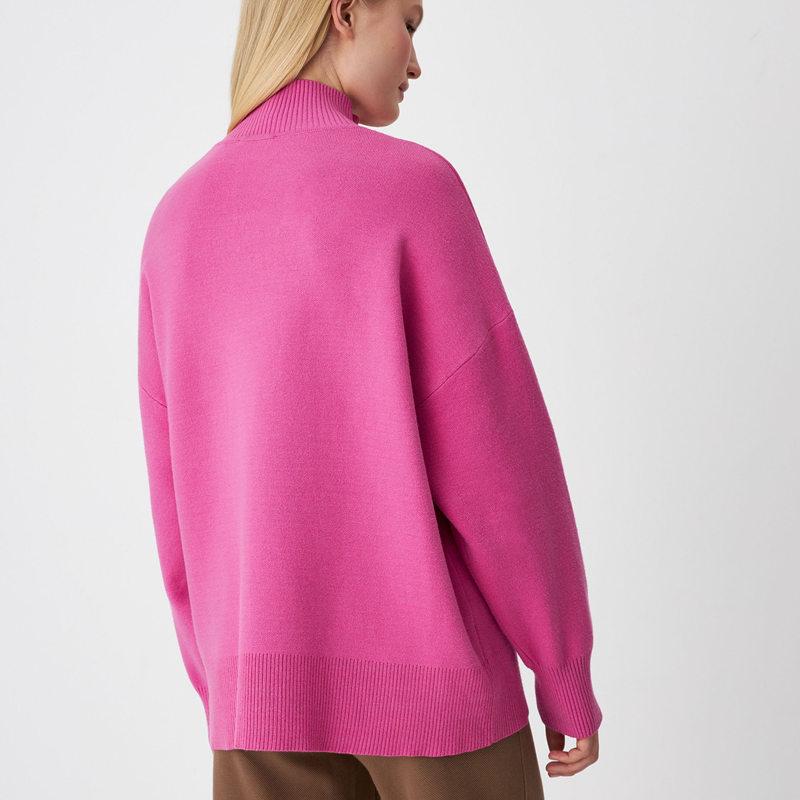 Mulheres Outono Inverno Manga Longa Meia Gola Alta Cor Sólida Conjunto de Suéter Solto Ajuste Casual Ternos de Duas Peças