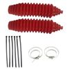 2 Pcs Set Universal Silicone Rack Pinion Steering Gaiter Pinion Boots+Cable Ties+Clamp Kit Silicone Gear Leggings Kits
