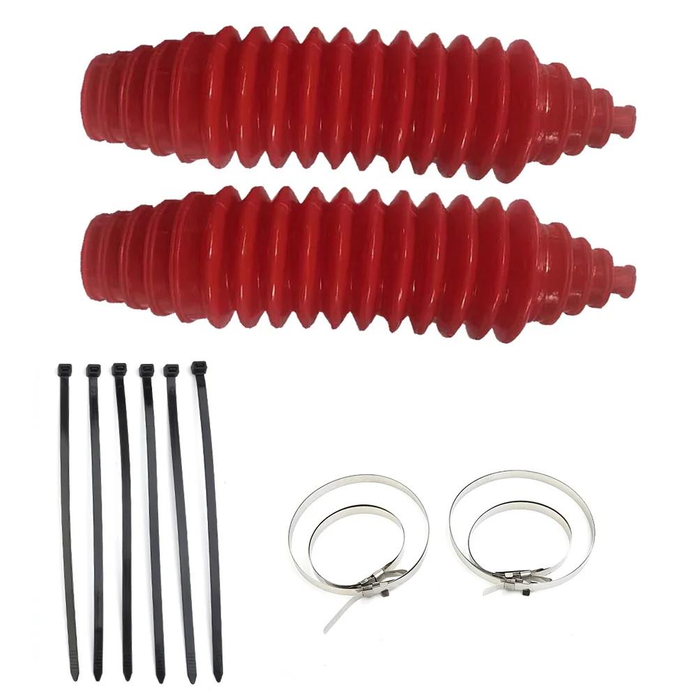 2 Pcs Set Universal Silicone Rack Pinion Steering Gaiter Pinion Boots+Cable Ties+Clamp Kit Silicone Gear Leggings Kits