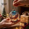 Holiday Keepsake Ornaments Glowing Christmas Ornament with Lanyard, Unique Styles Miniature Glass Pendant LED Tree Hanging Accessories Light,