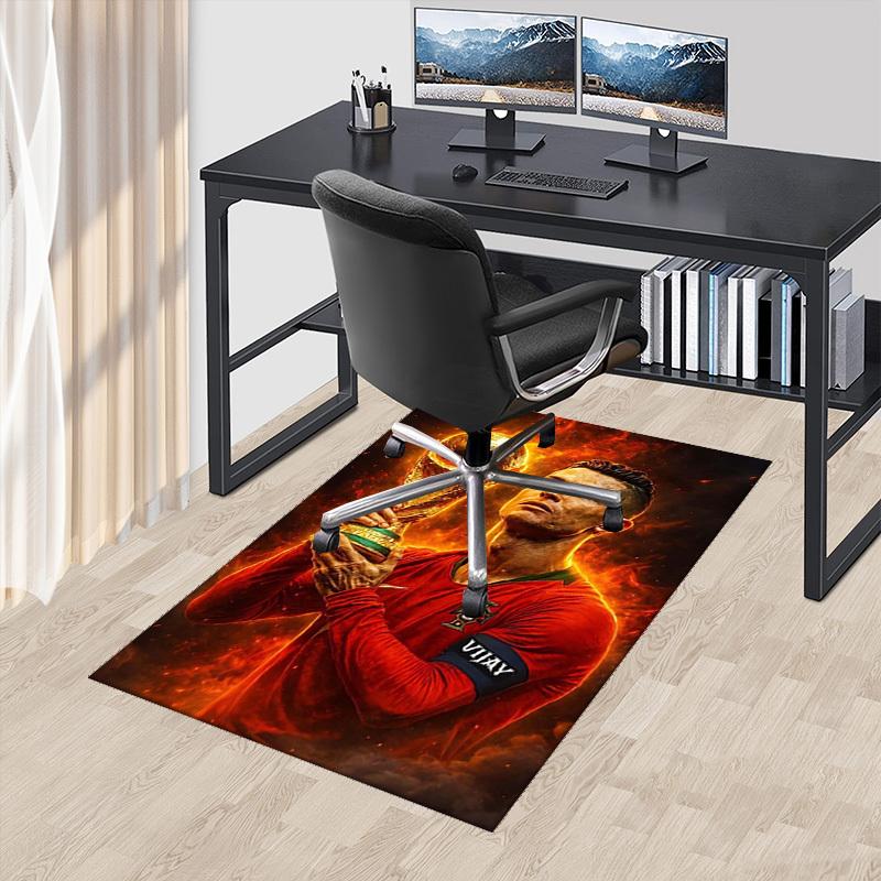 

1pc Cristiano Ronaldo World Cup Trophy Vijay Chair Mat Anime Cartoon Design, Non Slip Carpet for Office and Home Decor 60cm by 90cm