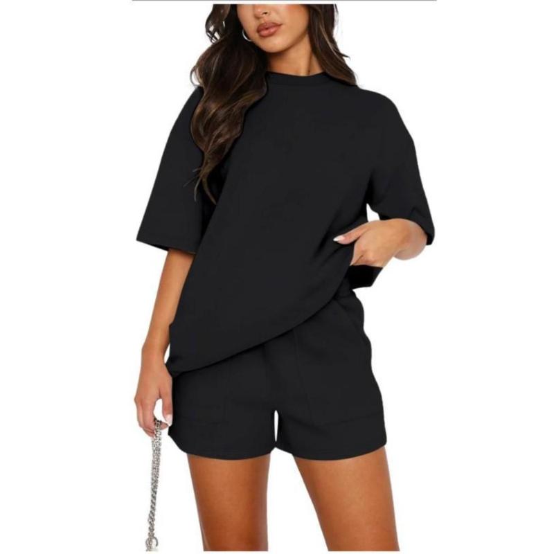 Women's Casual Loose Top and Orts Two-Piece Set Comfortable Sportswear for Leisure Activities